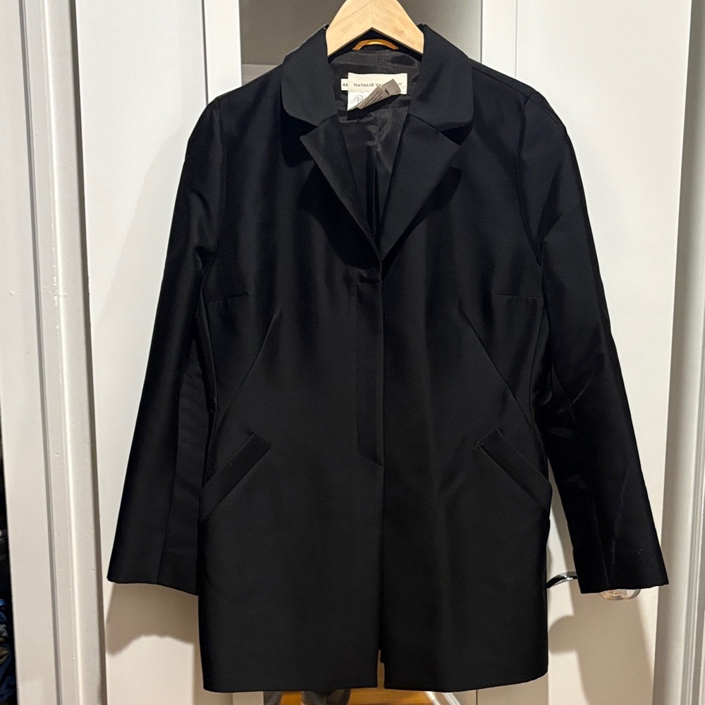 Bergdorf Goodman Black Women's Silk Single-Breasted Blazzer